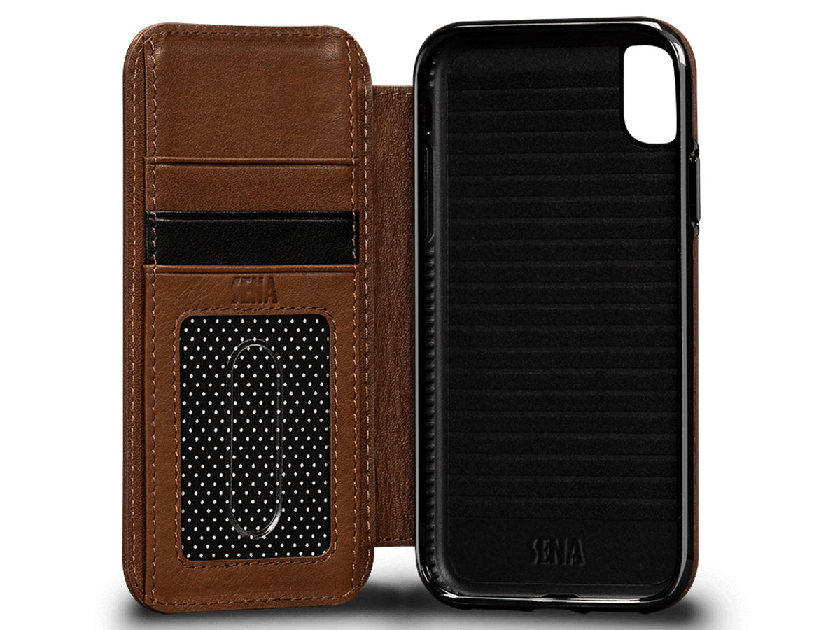 Sena Deen Wallet Book Saddle Tan - iPhone XR Hoesje Leer