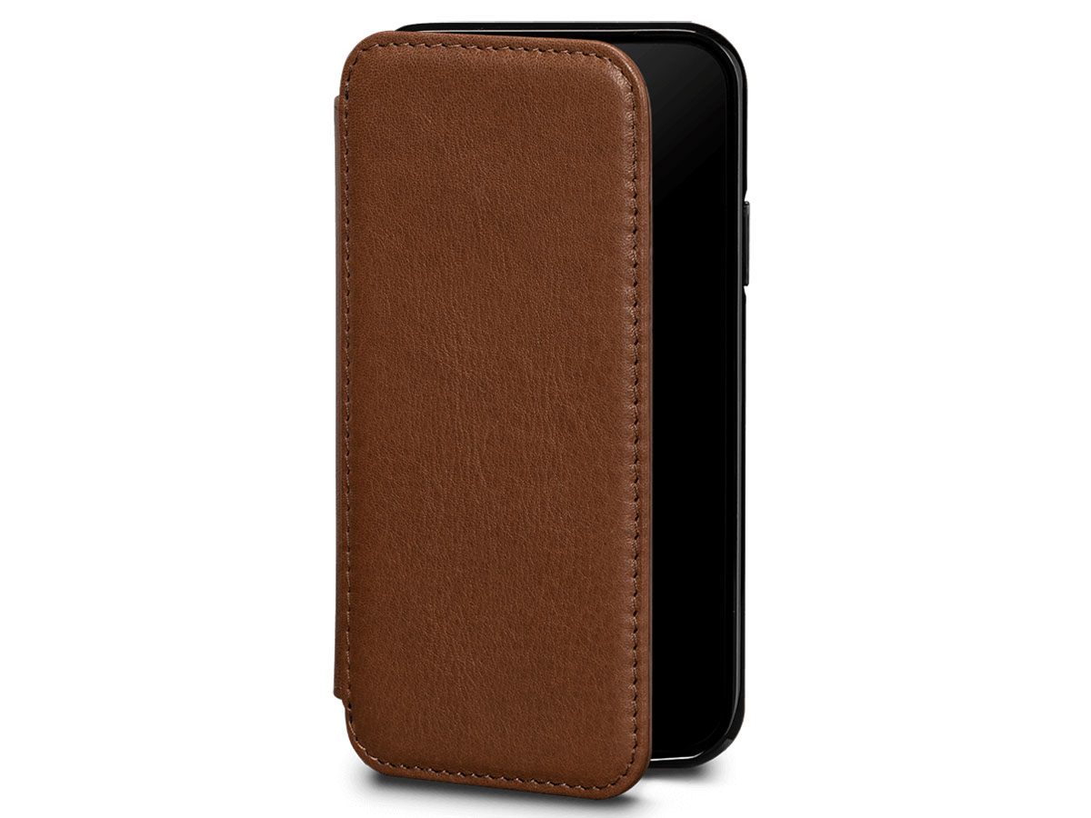 Sena Deen Wallet Book Saddle Tan - iPhone XR Hoesje Leer