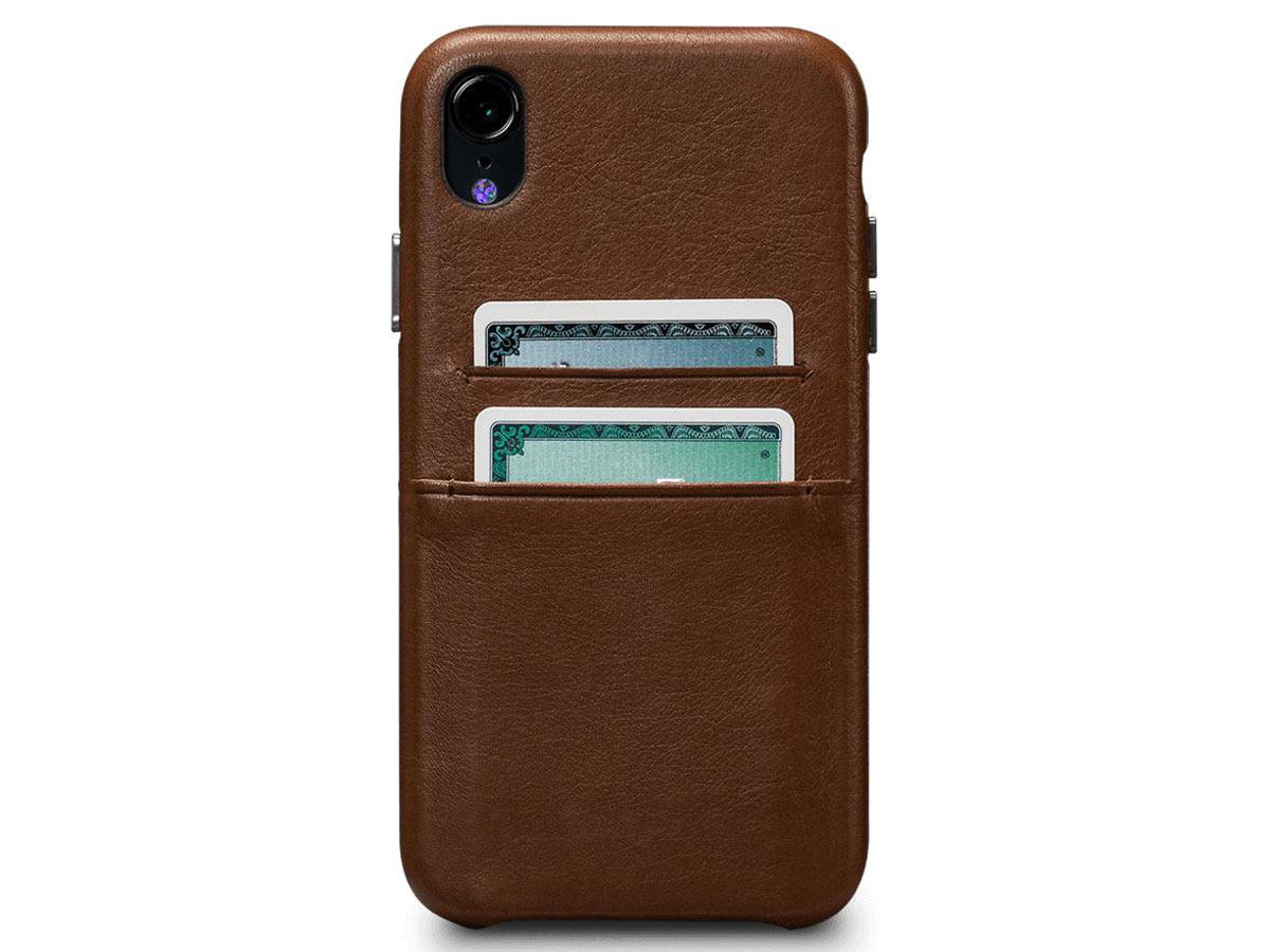 Sena Leather SnapOn Wallet Saddle - iPhone XR Hoesje