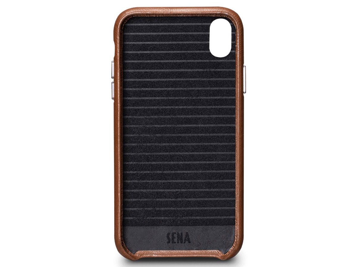 Sena Leather SnapOn Wallet Saddle - iPhone XR Hoesje