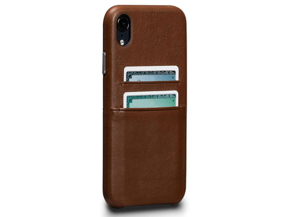 Sena Leather SnapOn Wallet Saddle - iPhone XR Hoesje