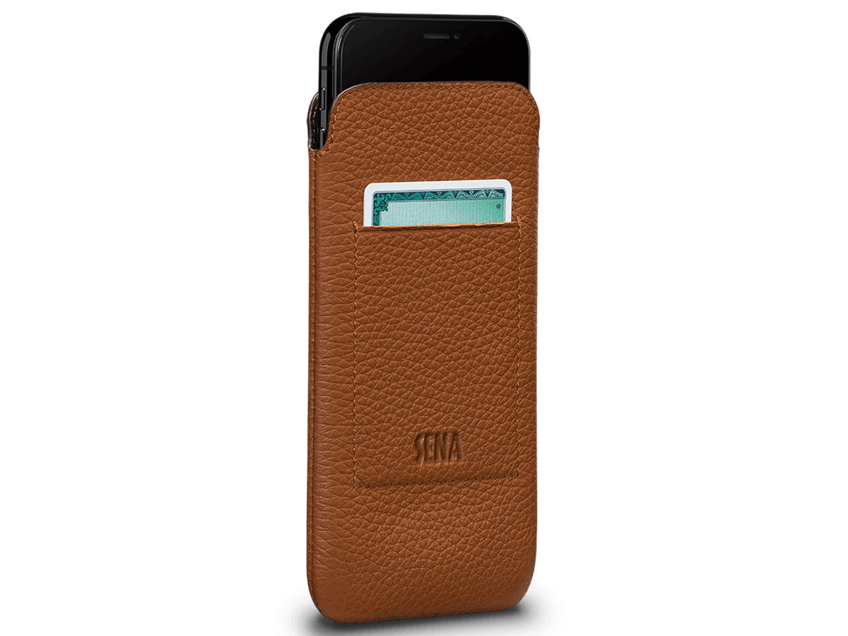 Sena Ultraslim Wallet Sleeve Tan - iPhone XR hoesje