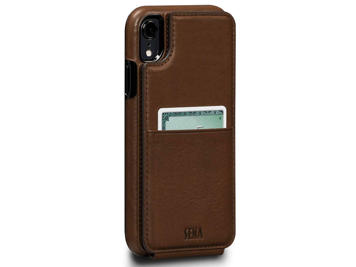 Sena WalletSkin Case Saddle Tan - iPhone XR Hoesje Leer