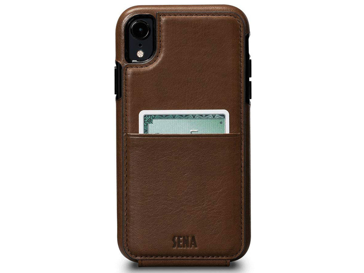 Sena WalletSkin Case Saddle Tan - iPhone XR Hoesje Leer