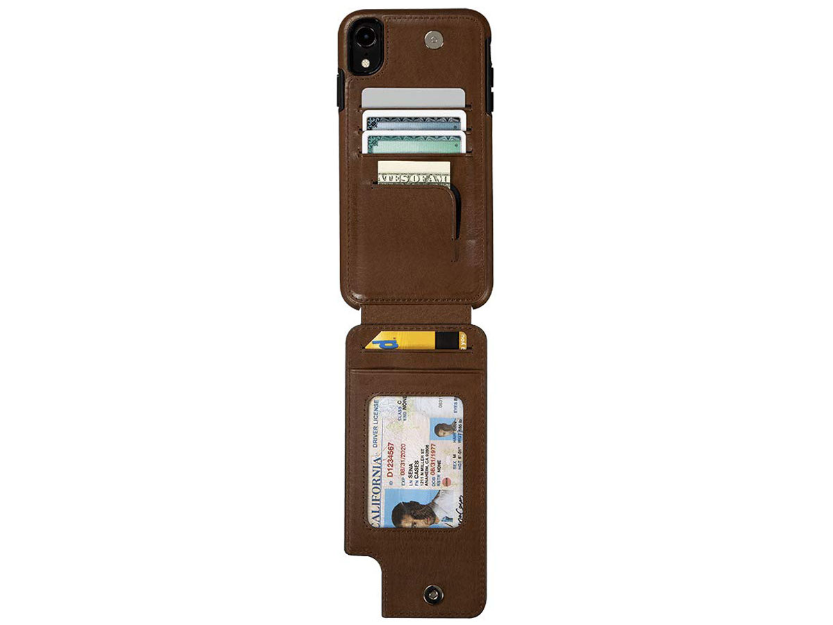 Sena WalletSkin Case Saddle Tan - iPhone XR Hoesje Leer