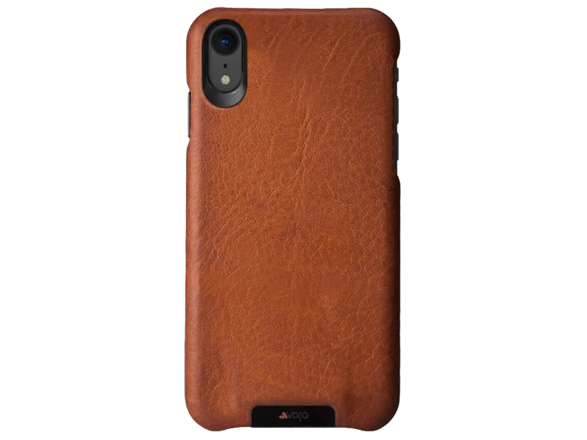 Vaja Grip Leather Case Cognac - iPhone XR Hoesje Leer