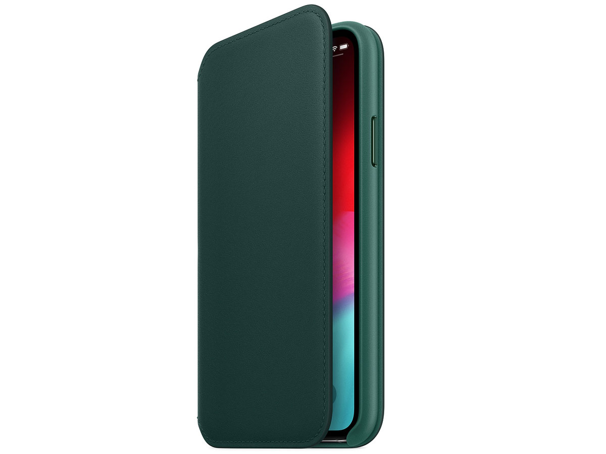 Apple Leather Folio Case Forest Green - iPhone Xs hoesje