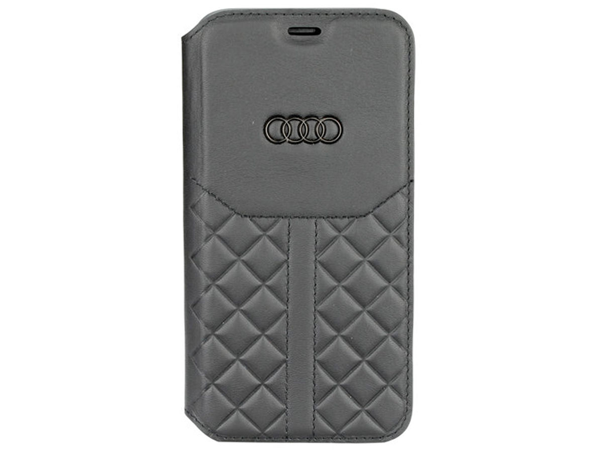 Audi Q8 Series Bookcase Zwart Leer - iPhone X/Xs hoesje