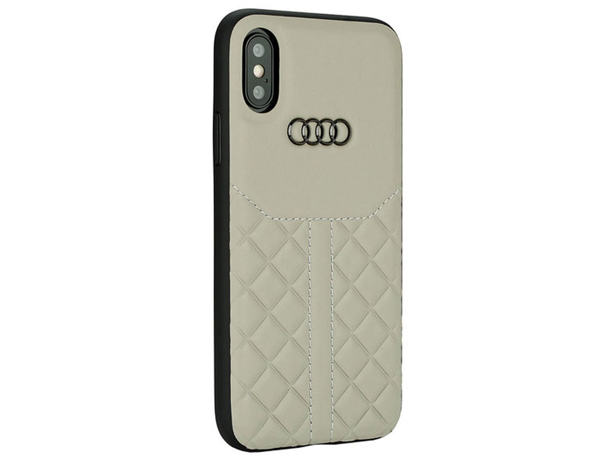 Audi Q8 Series Case Beige Leer - iPhone X/Xs hoesje