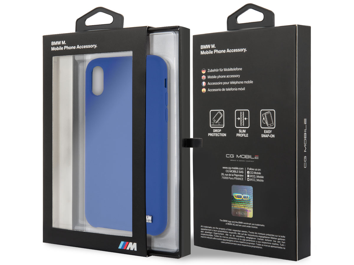 BMW M Sport Silicone Case Blauw - iPhone X/Xs Hoesje