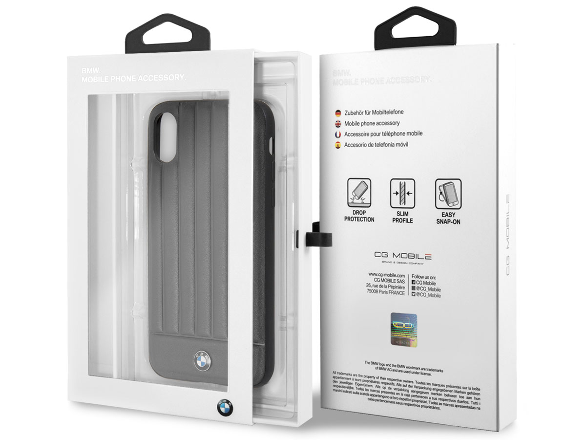 BMW Signature Leather Case Zwart Leer - iPhone X/Xs Hoesje