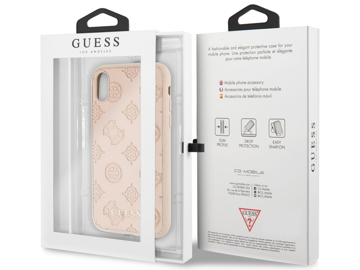 Guess Embossed Peony Hard Case - iPhone X/Xs hoesje