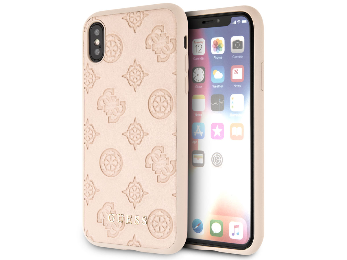 Guess Embossed Peony Hard Case - iPhone X/Xs hoesje