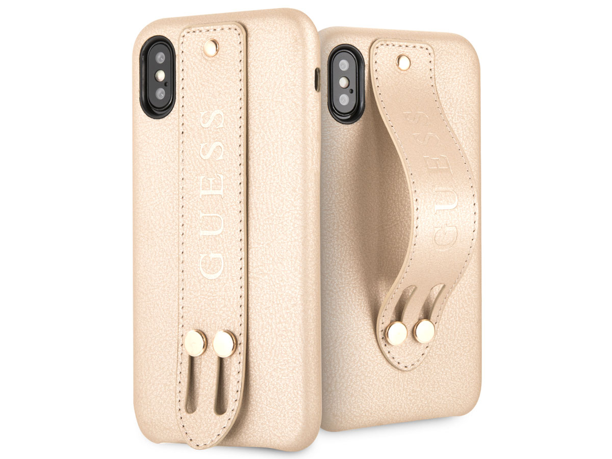 Guess Iridescent Strap Case Goud - iPhone X/Xs hoesje