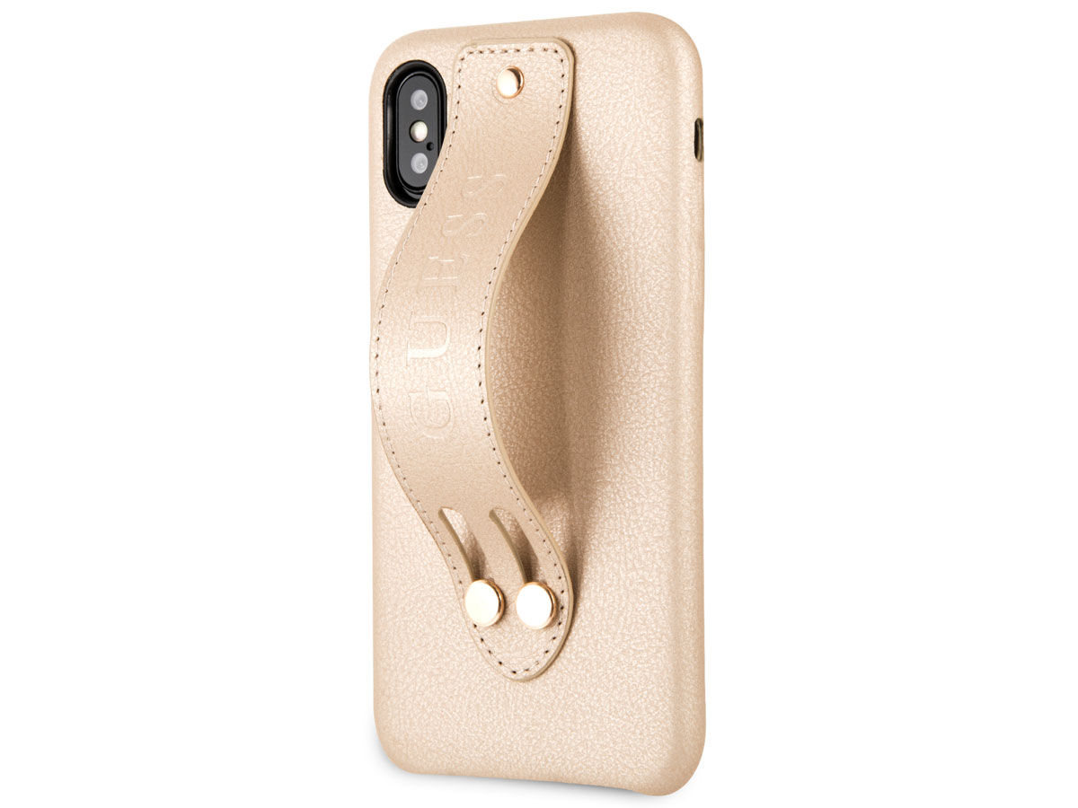 Guess Iridescent Strap Case Goud - iPhone X/Xs hoesje