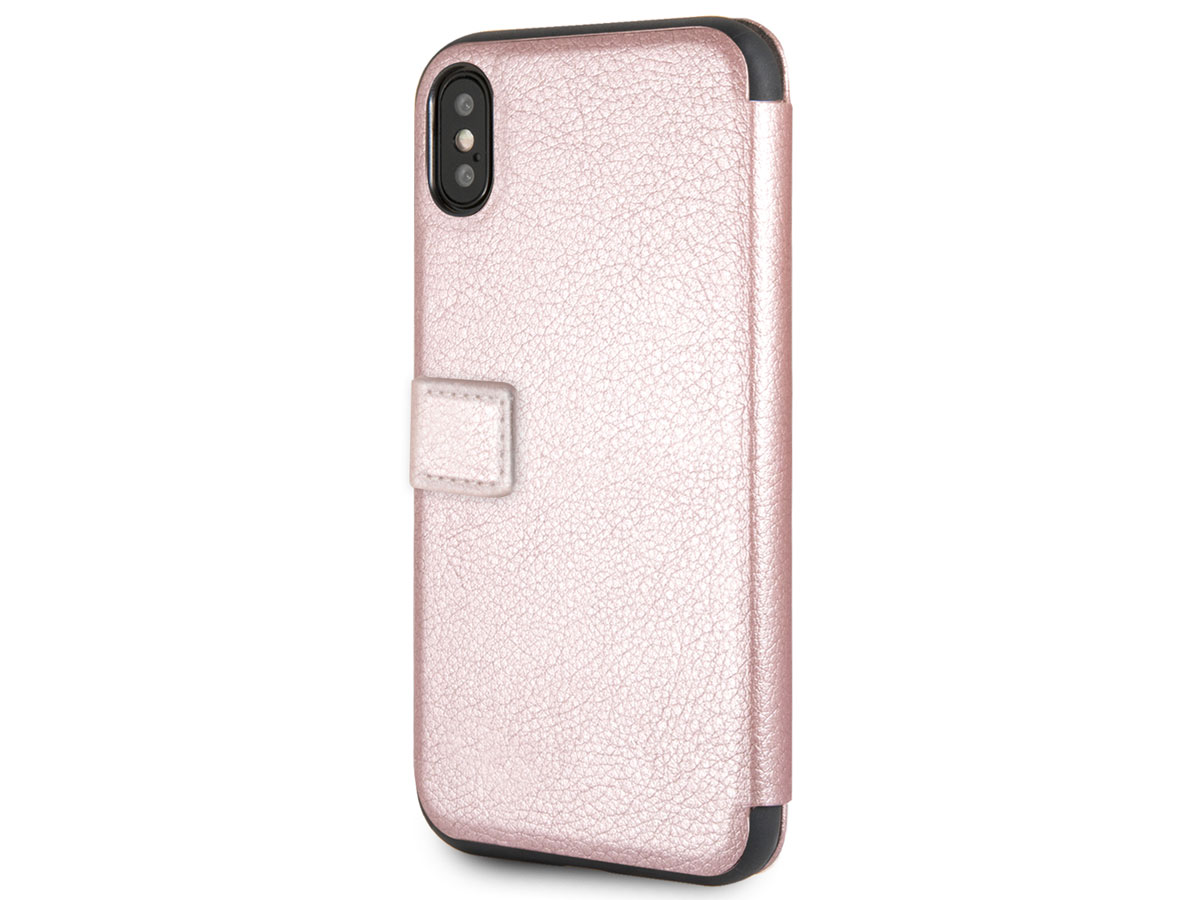Guess Iridescent Bookcase Rosé Goud - iPhone X/Xs hoesje