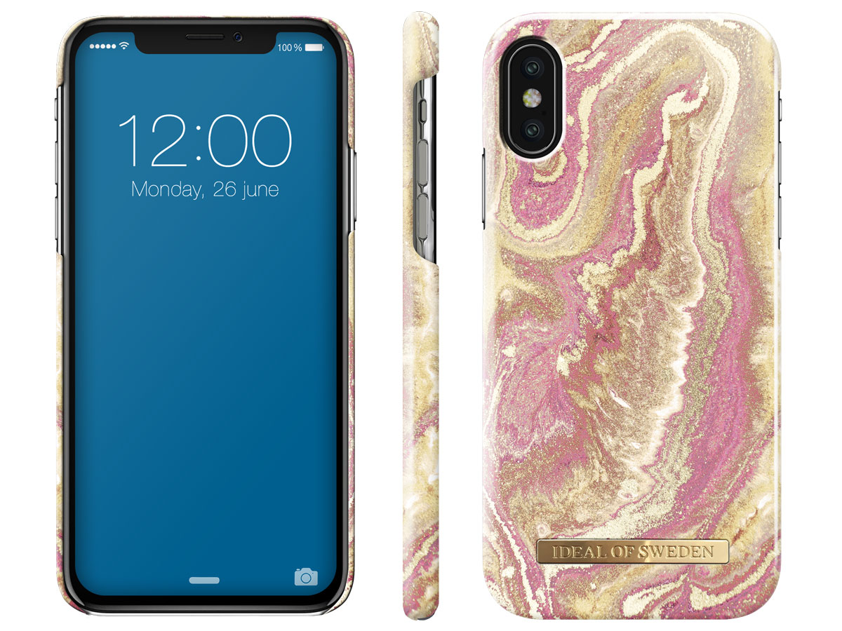 iDeal of Sweden Case Golden Blush Marble - iPhone X/Xs hoesje