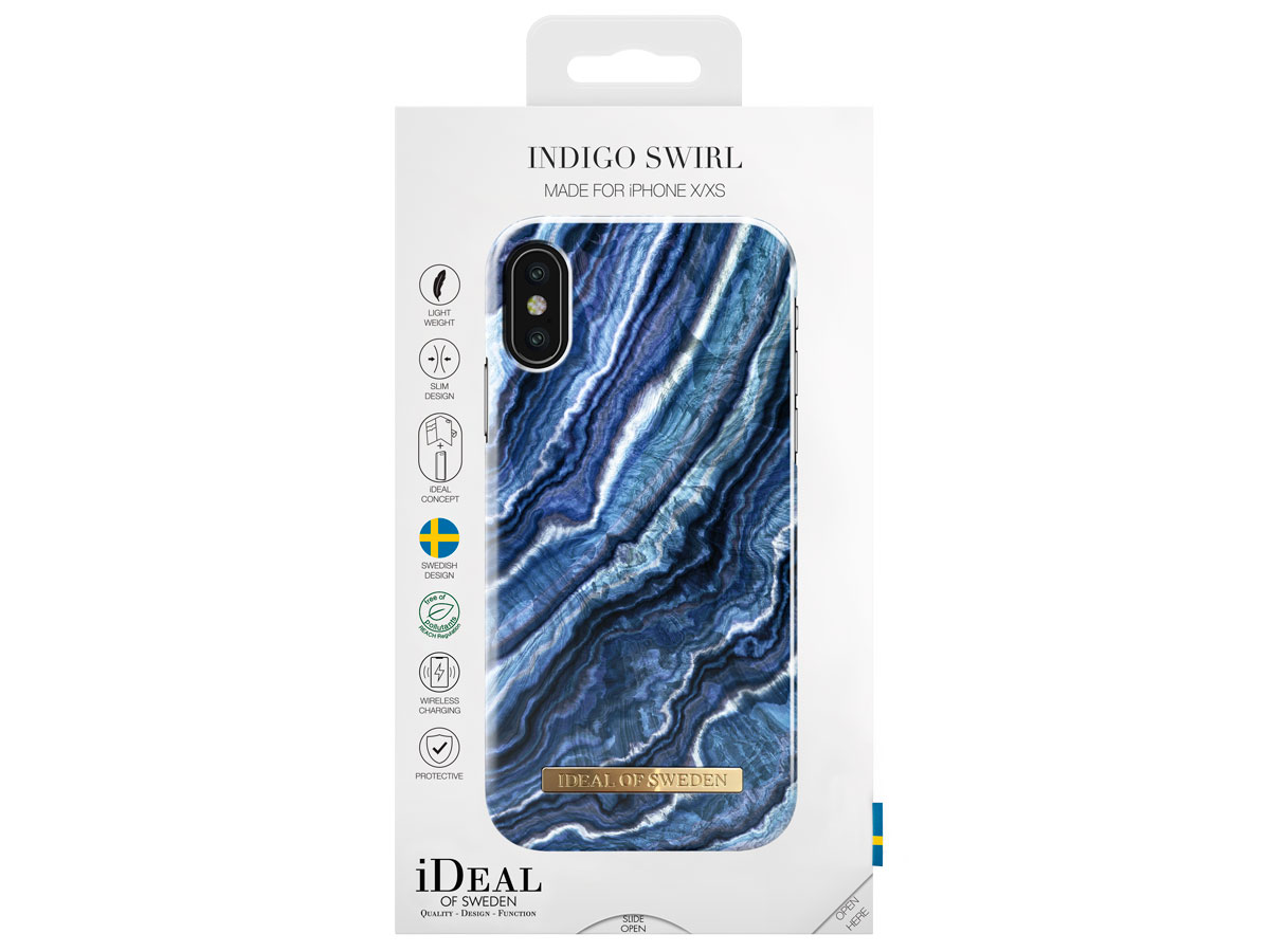 iDeal of Sweden Case Indigo Swirl - iPhone X/Xs hoesje