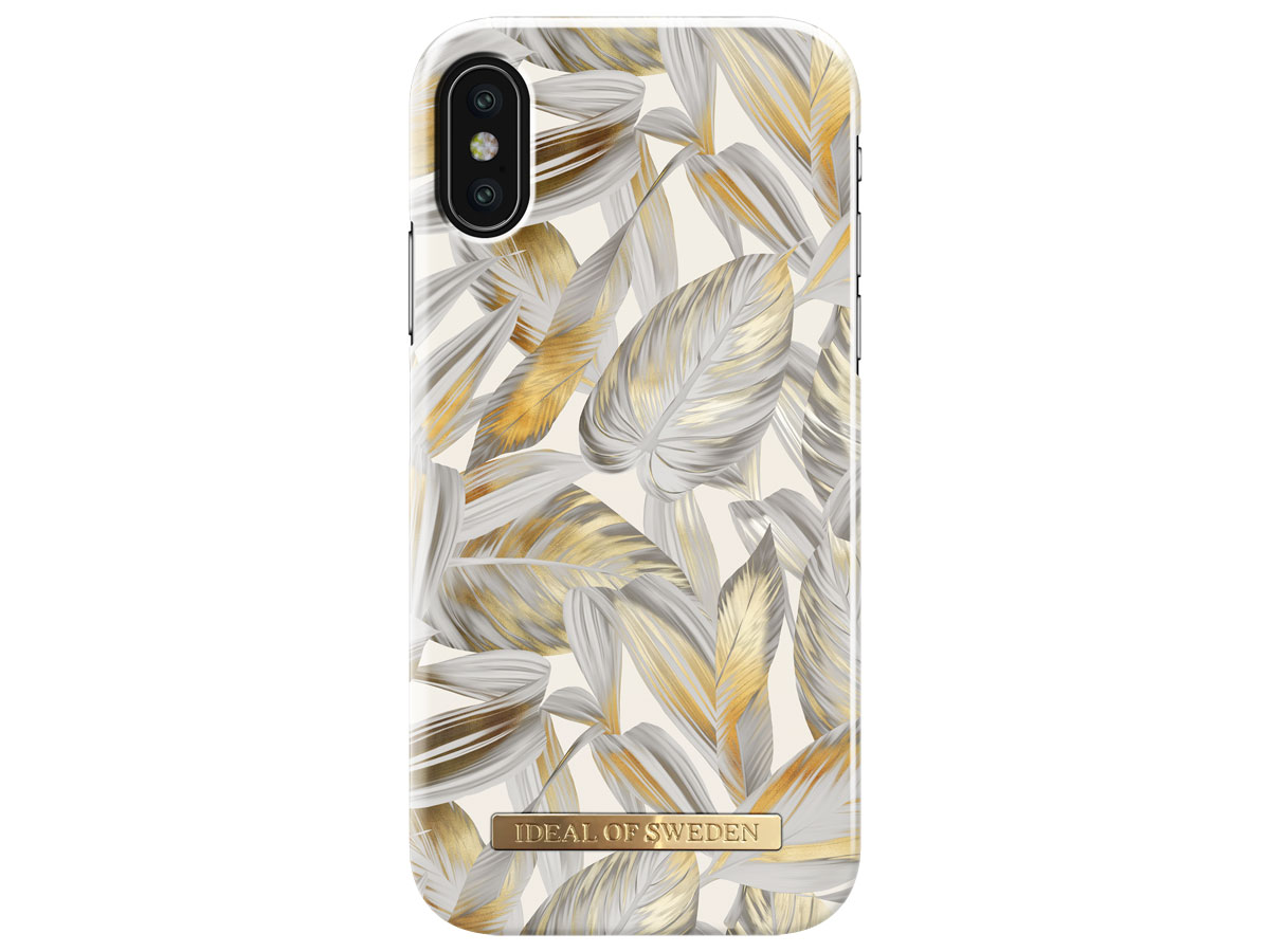 iDeal of Sweden Case Platinum Leaves - iPhone X/Xs hoesje