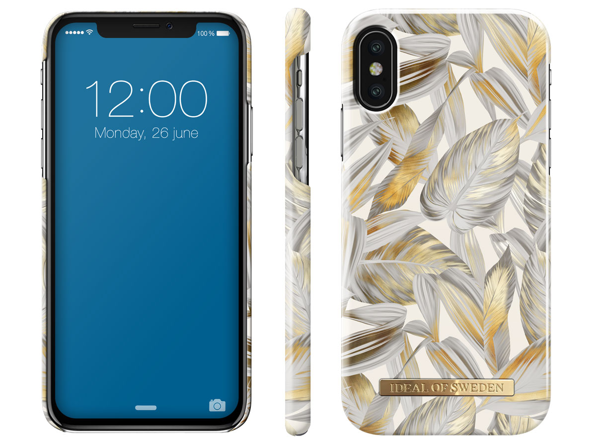 iDeal of Sweden Case Platinum Leaves - iPhone X/Xs hoesje