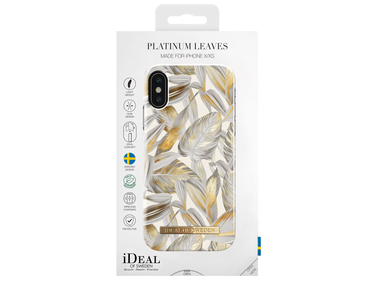 iDeal of Sweden Case Platinum Leaves - iPhone X/Xs hoesje