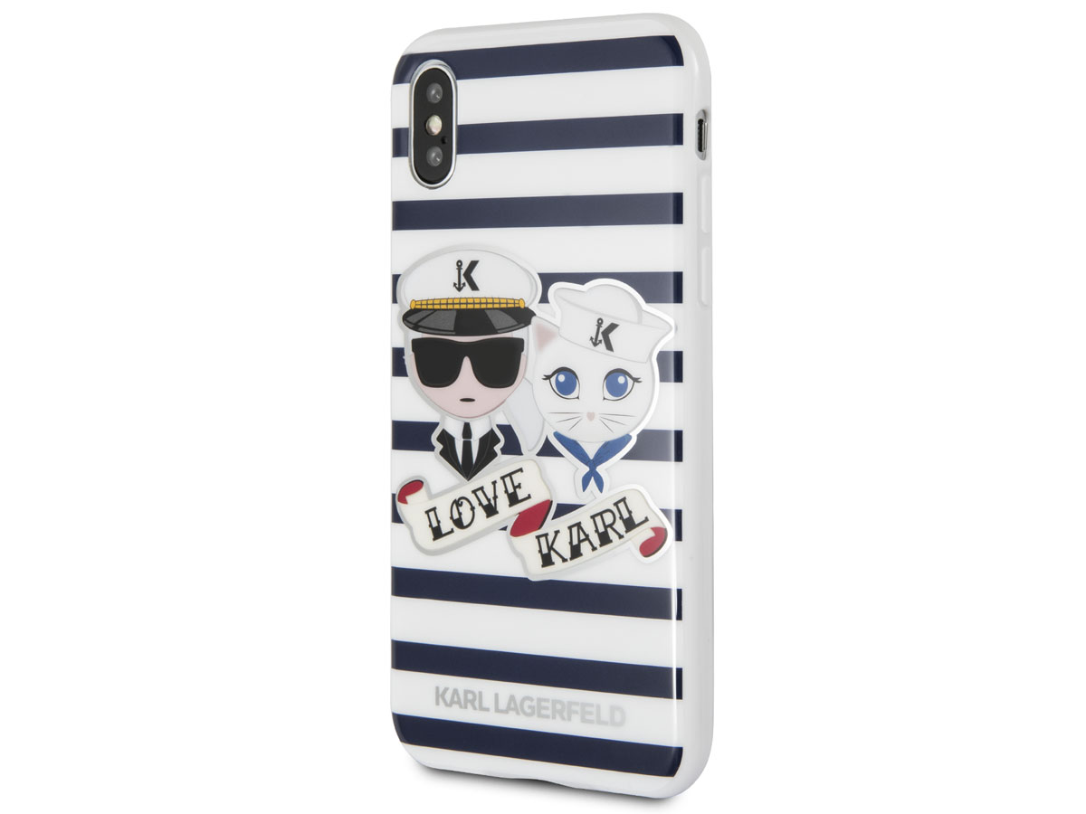 Karl Lagerfeld & Choupette Sailors TPU Case - iPhone X/Xs hoesje