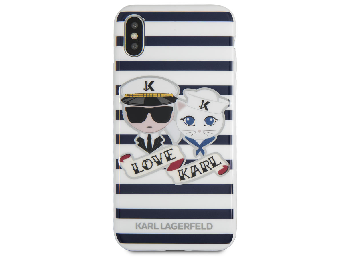 Karl Lagerfeld & Choupette Sailors TPU Case - iPhone X/Xs hoesje