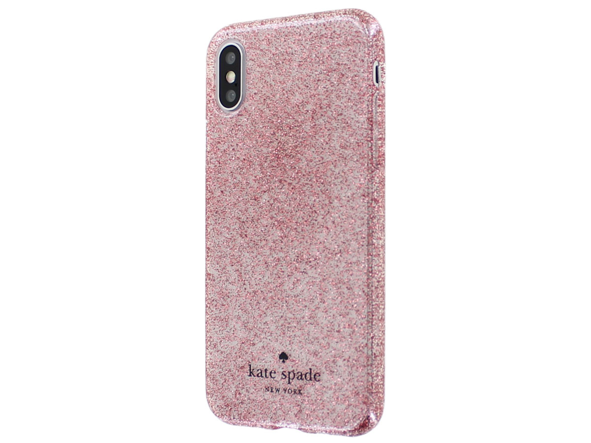 Kate Spade Glitter Rosé Case iPhone X/Xs Hoesje