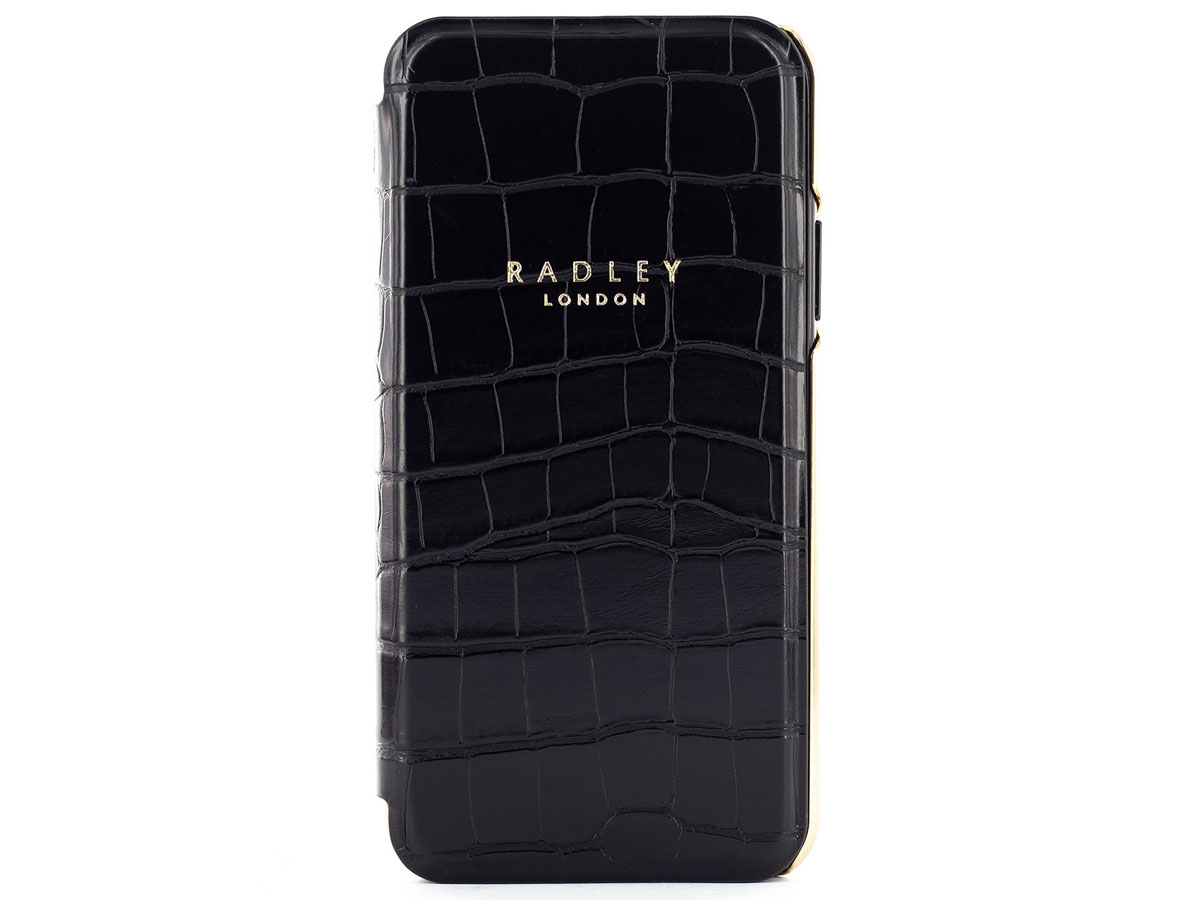 Radley Croco Folio Case Zwart - iPhone X/Xs Hoesje
