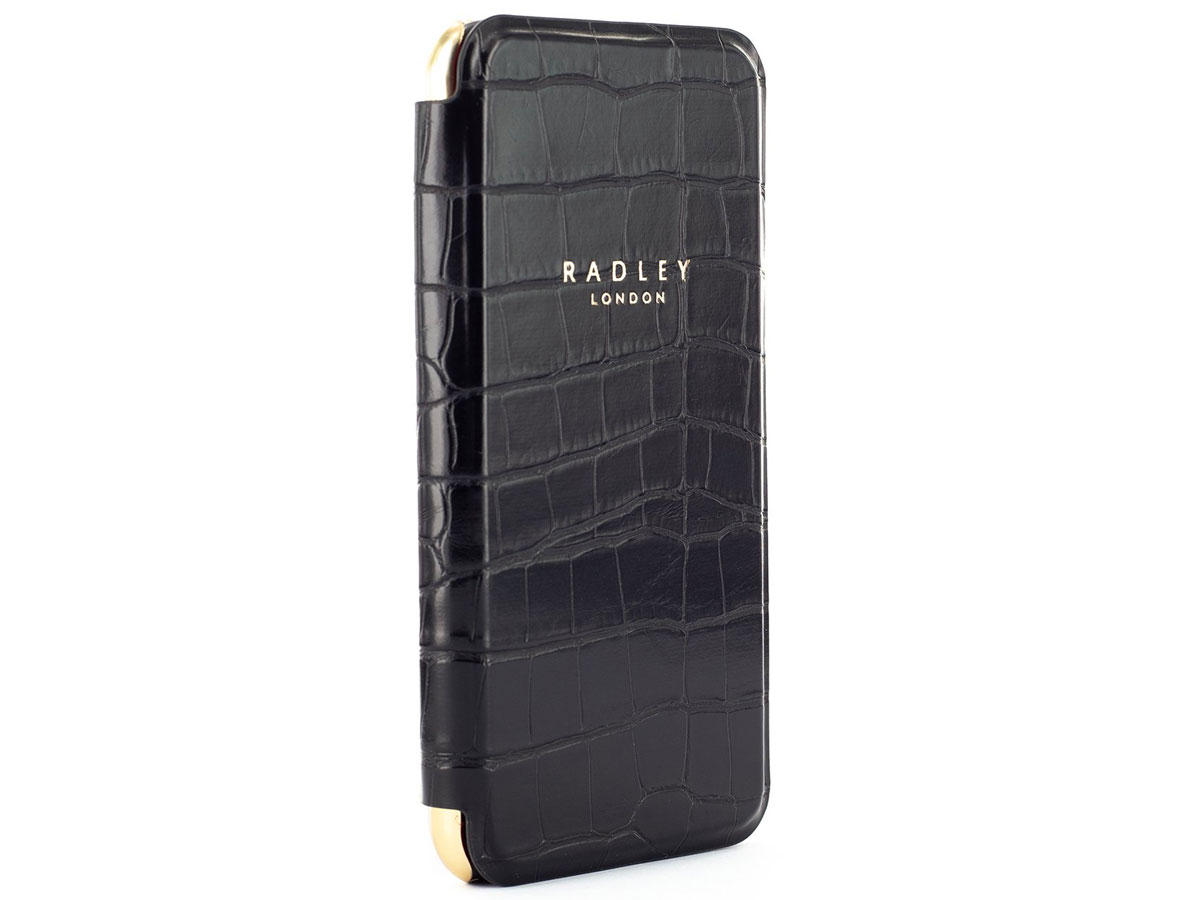 Radley Croco Folio Case Zwart - iPhone X/Xs Hoesje