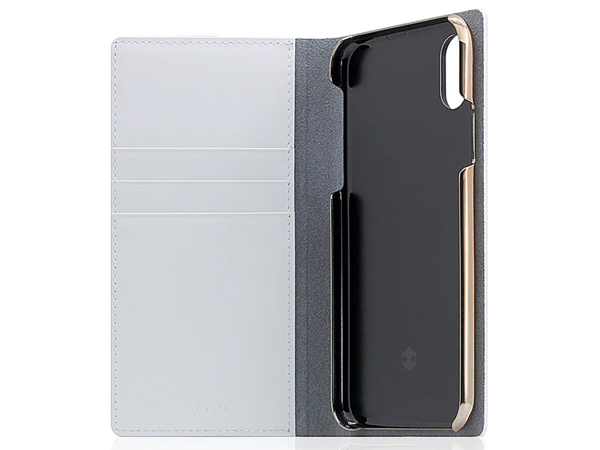 SLG Design D5 Italian Leather Folio Wit - Leren iPhone X/Xs hoesje