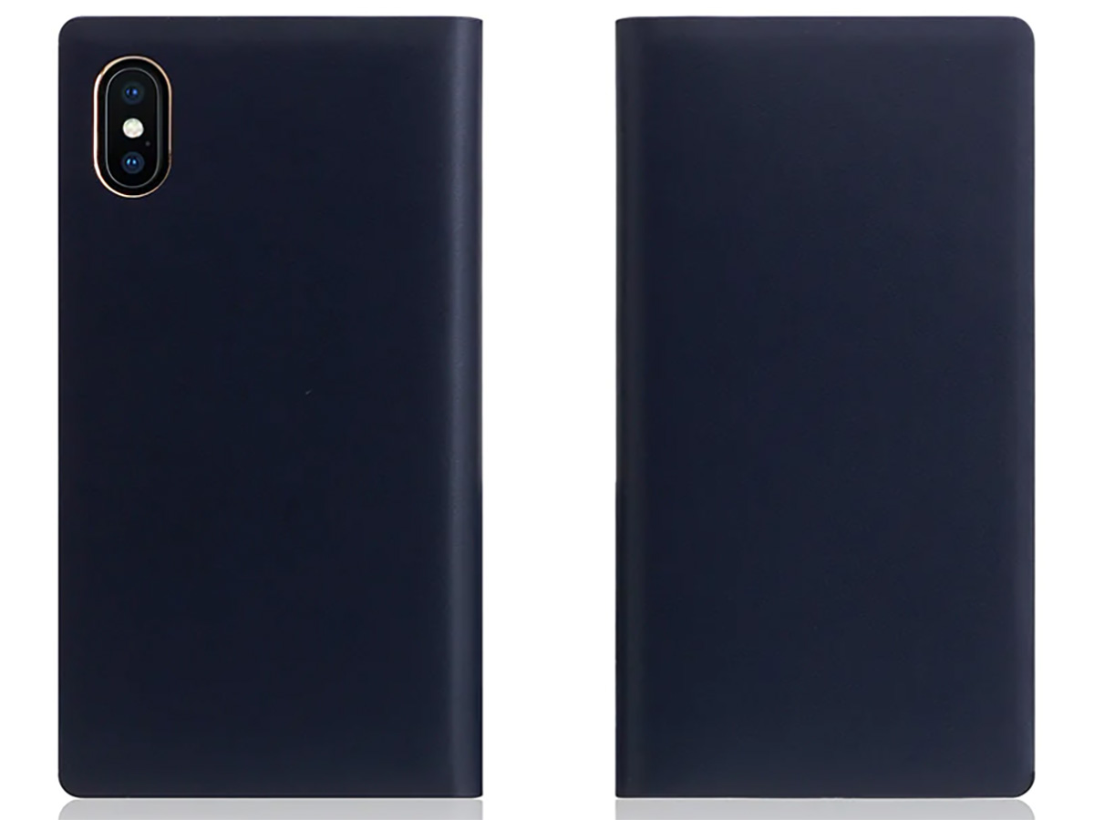 SLG Design D5 Italian Leather Folio Navy - Leren iPhone X/Xs hoesje