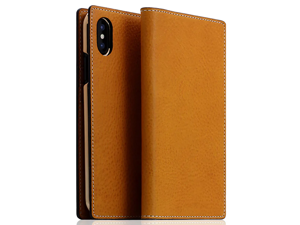 SLG Design D6 Minerva Bookcase Tan - iPhone X/Xs hoesje