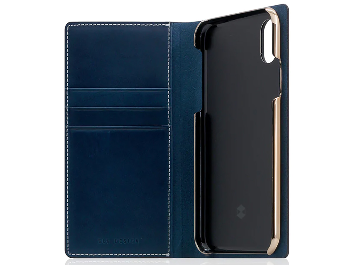 SLG D7 Buttero Leather Case Blauw - iPhone X/Xs hoesje