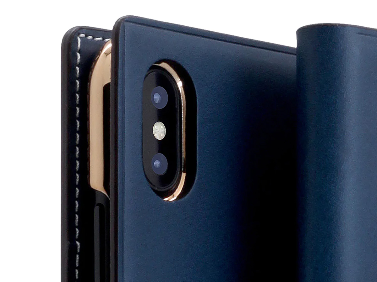 SLG D7 Buttero Leather Case Blauw - iPhone X/Xs hoesje