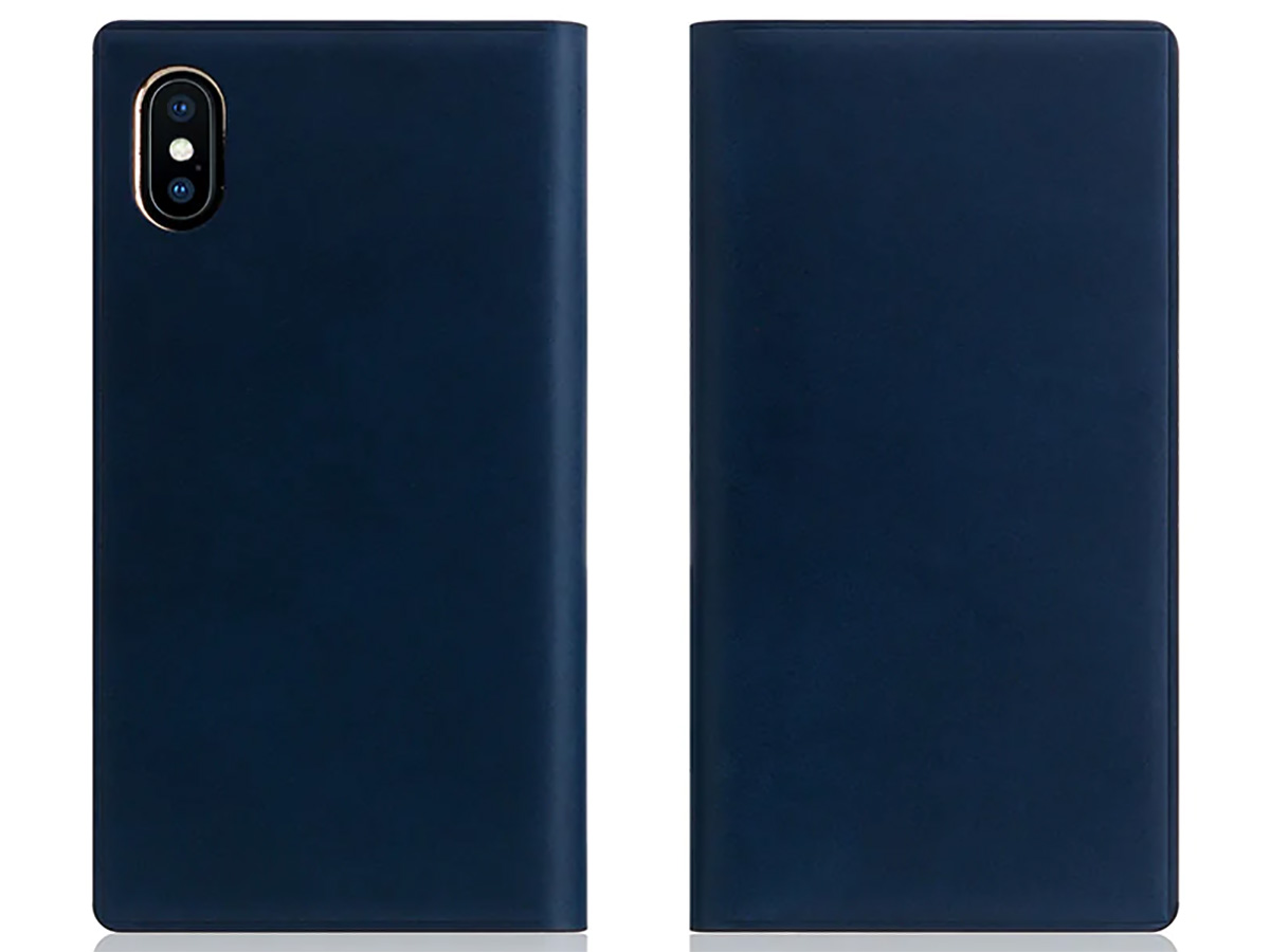 SLG D7 Buttero Leather Case Blauw - iPhone X/Xs hoesje