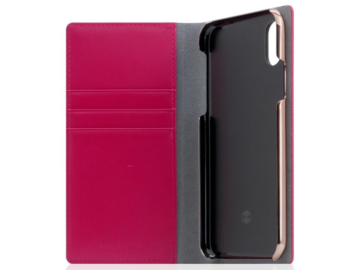 SLG Design D5 CSL Metal Pink - Leren iPhone X/Xs hoesje