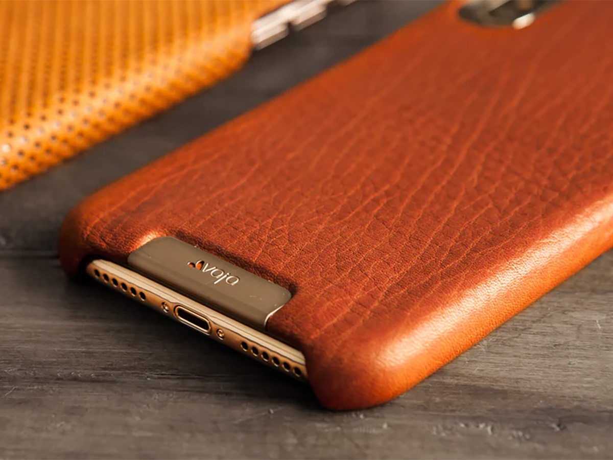 Vaja Grip Leather Case Cognac - iPhone X/Xs Hoesje Leer