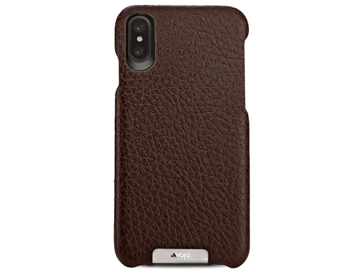 Vaja Grip Leather Case Donkerbruin - iPhone X/Xs Hoesje Leer