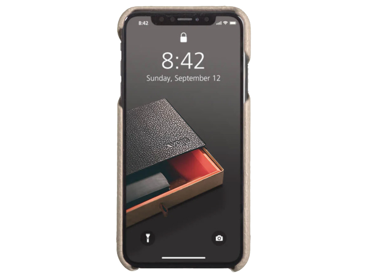 Vaja Grip Leather Case Grijs - iPhone X/Xs Hoesje Leer