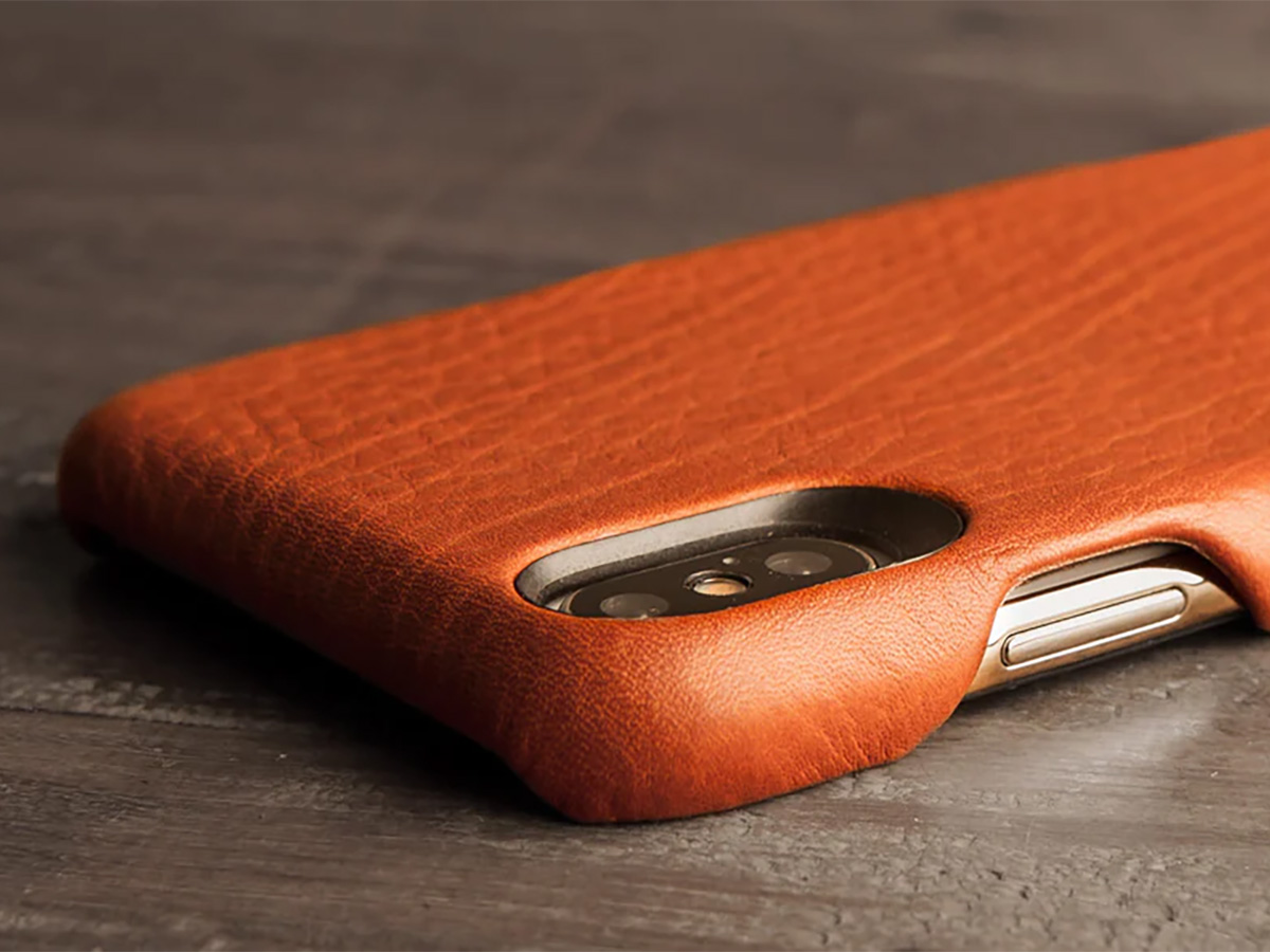Vaja Grip Leather Case Cognac - iPhone X/Xs Hoesje Leer