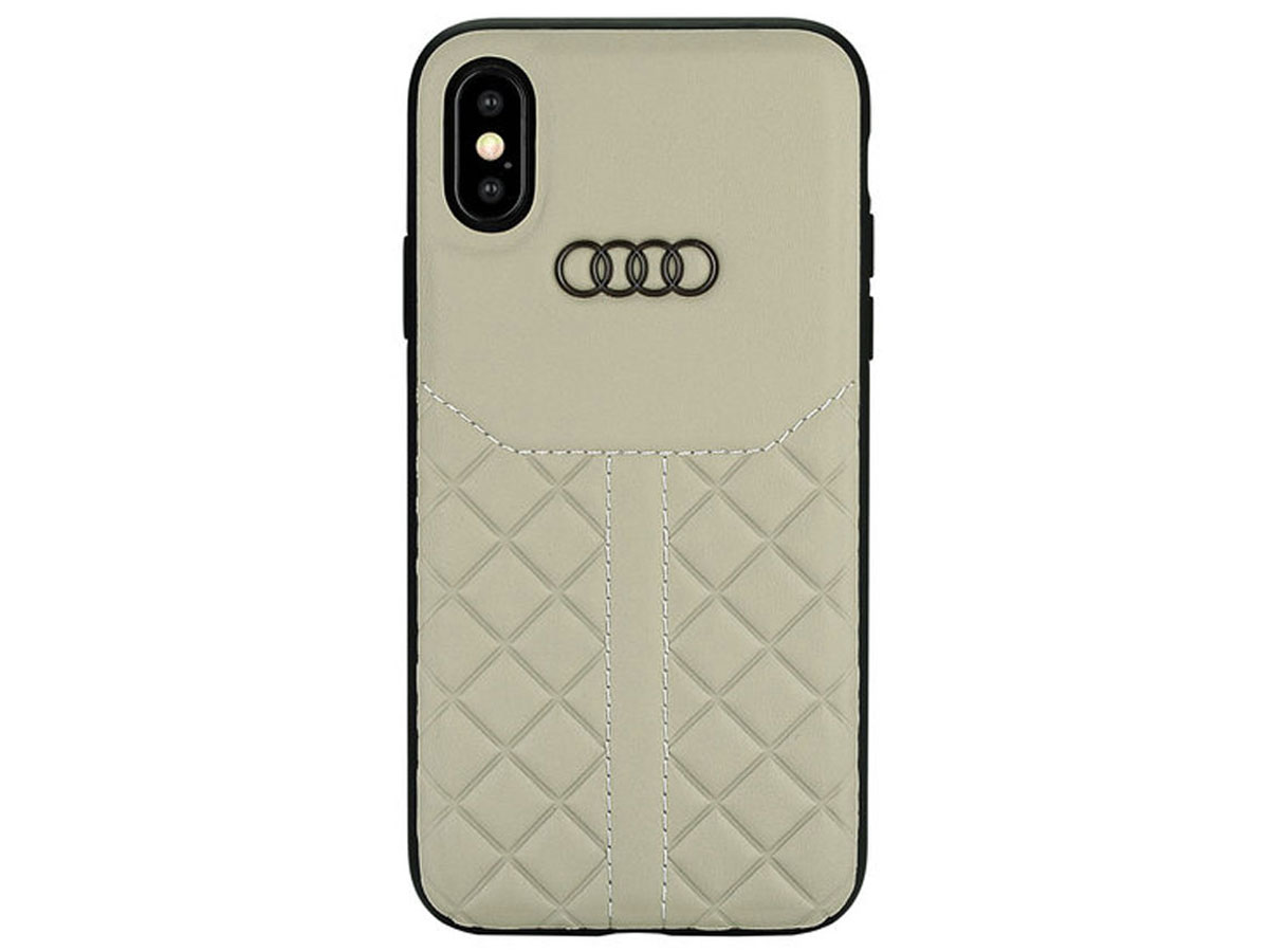 Audi Q8 Series Case Beige Leer - iPhone Xs Max hoesje