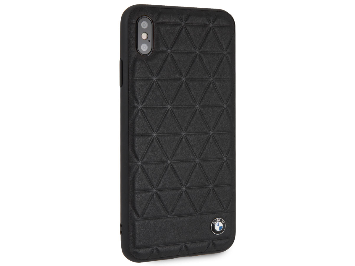 BMW Hexagon Case Zwart Leer - iPhone Xs Max hoesje