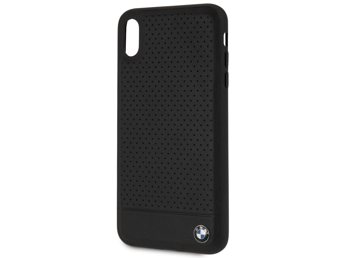 BMW Parforated Case Zwart Leer - iPhone Xs Max hoesje