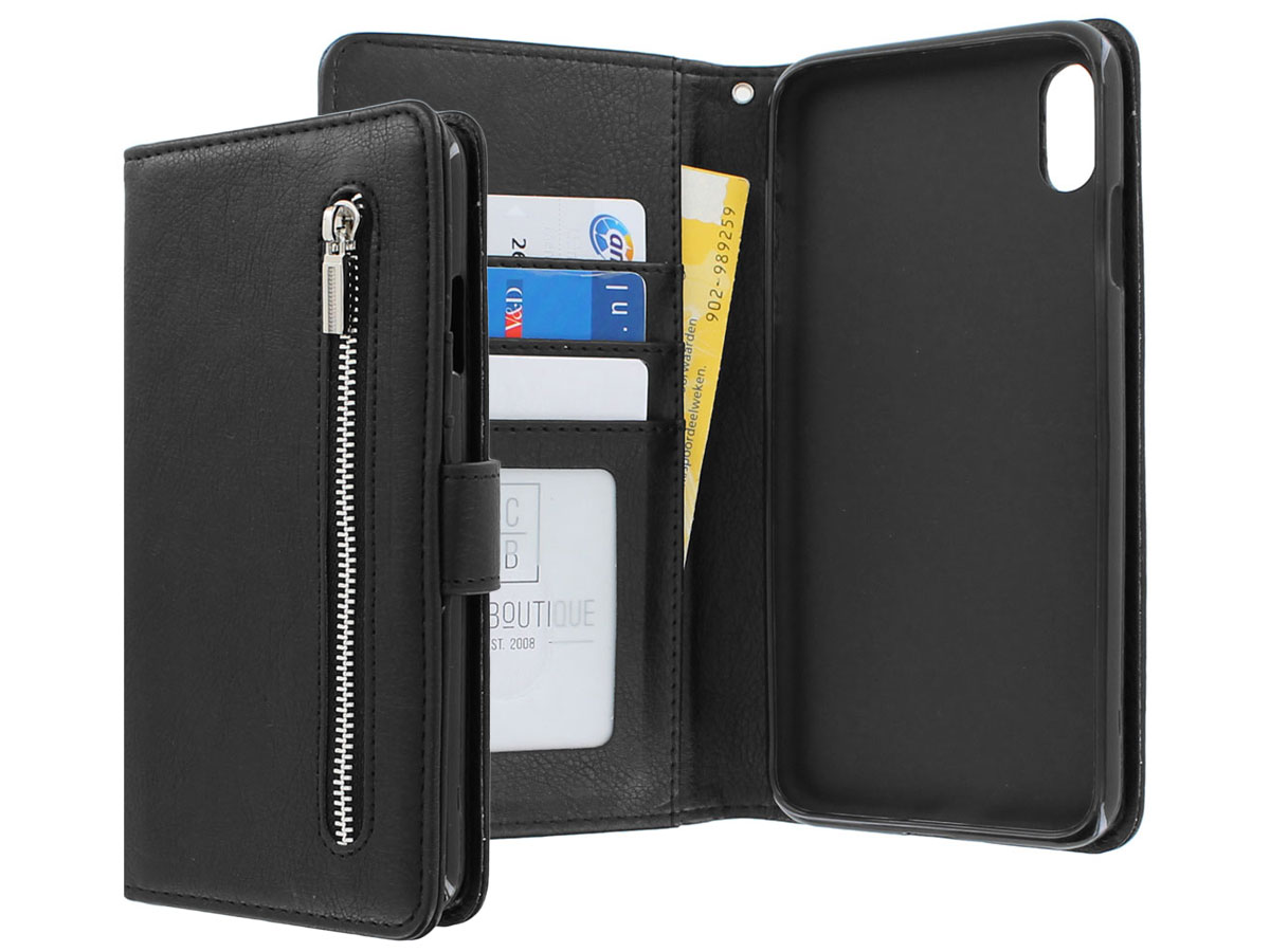 Zip Wallet Case Zwart - iPhone Xs Max hoesje