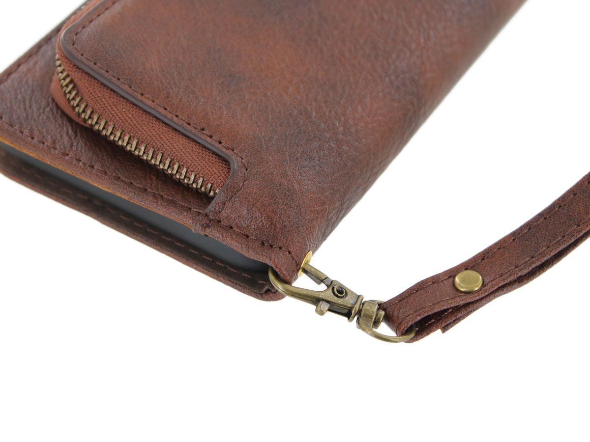 Pocket Wallet Bookcase Bruin - iPhone Xs Max hoesje