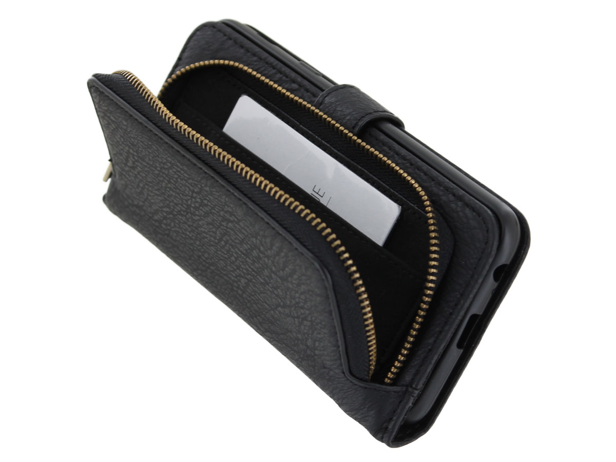 Pocket Wallet Bookcase Zwart - iPhone Xs Max hoesje