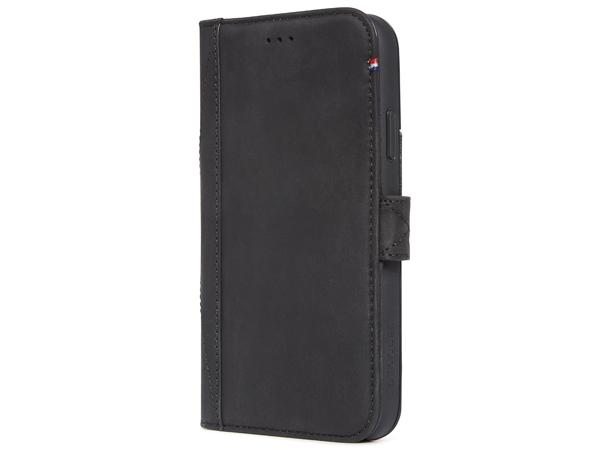 Decoded Drop Protection Wallet Zwart Leer - iPhone Xs Max Hoesje