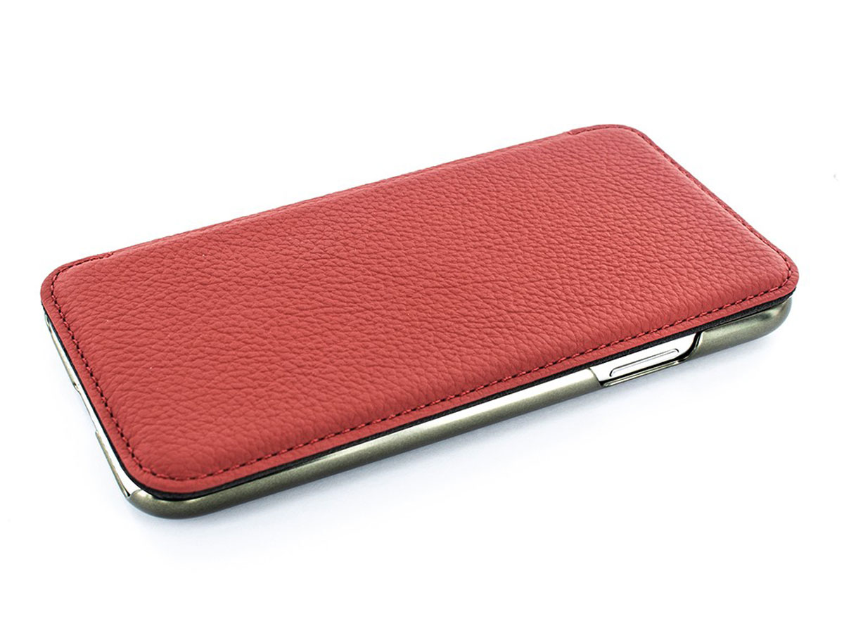 Greenwich Blake Folio Scarlet/Gunmetal - iPhone Xs Max Hoesje Leer