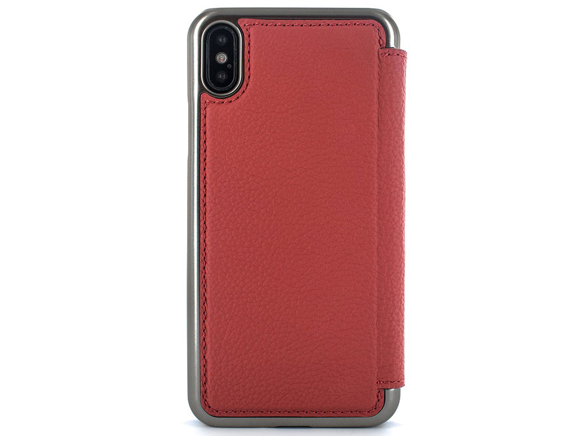 Greenwich Blake Folio Scarlet/Gunmetal - iPhone Xs Max Hoesje Leer